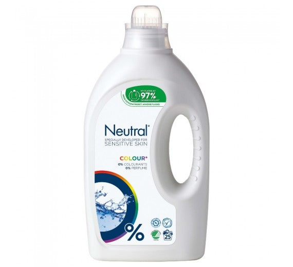Tøjvask Flydende Neutral Colour uden Parfume/Blegemiddel/Optisk hvidt 1250 ml. - LAGERSALG